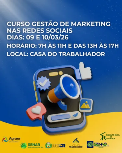 Imagem da notícia Costa Rica oferece curso gratuito de marketing nas redes sociais com 10 vagas